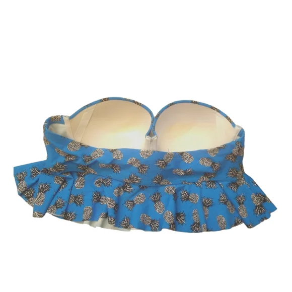 Torrid Blue Pineapple Print Strapless Underwire Bikini Top. Size 1 - Picture 2 of 4